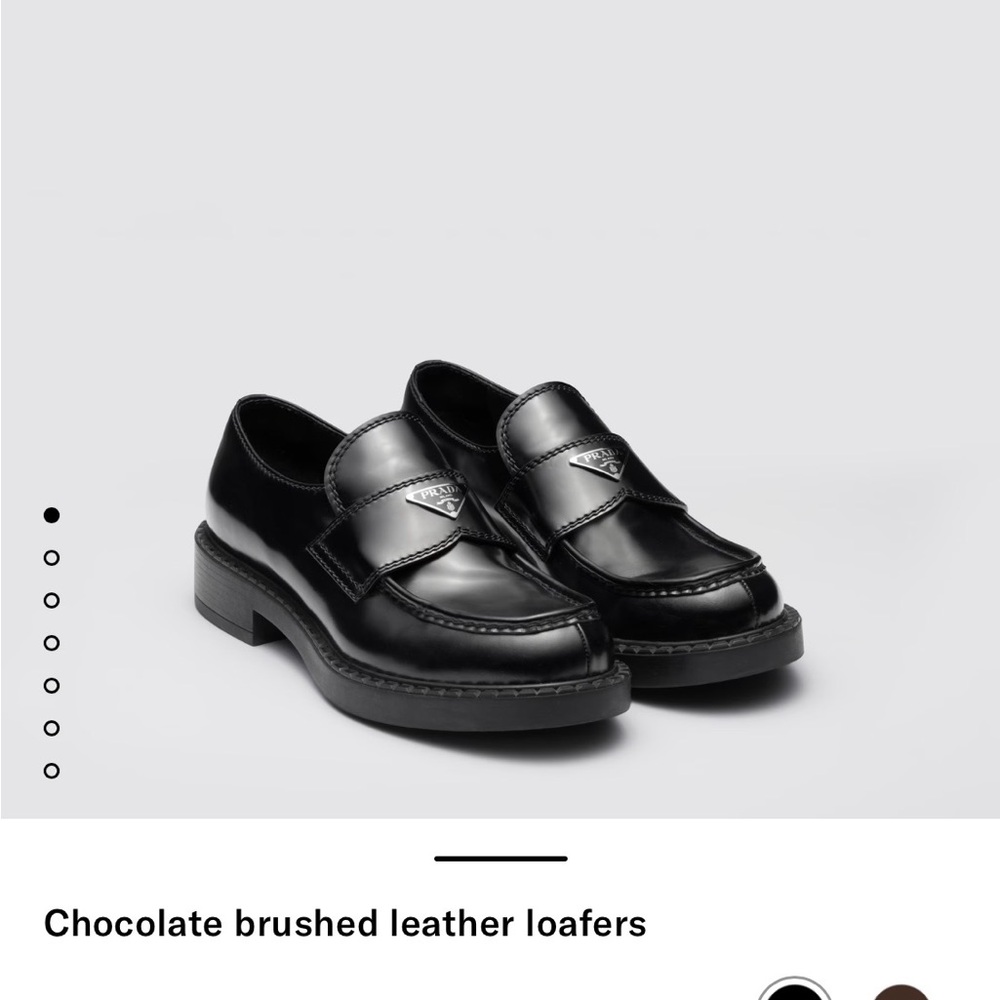 Prada unisex Black chocolate brushed Loafers - Picture 7 of 7
